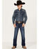 Wrangler 20X Boys' Medium Wash Stretch Bootcut Jeans, Dark Blue, hi-res