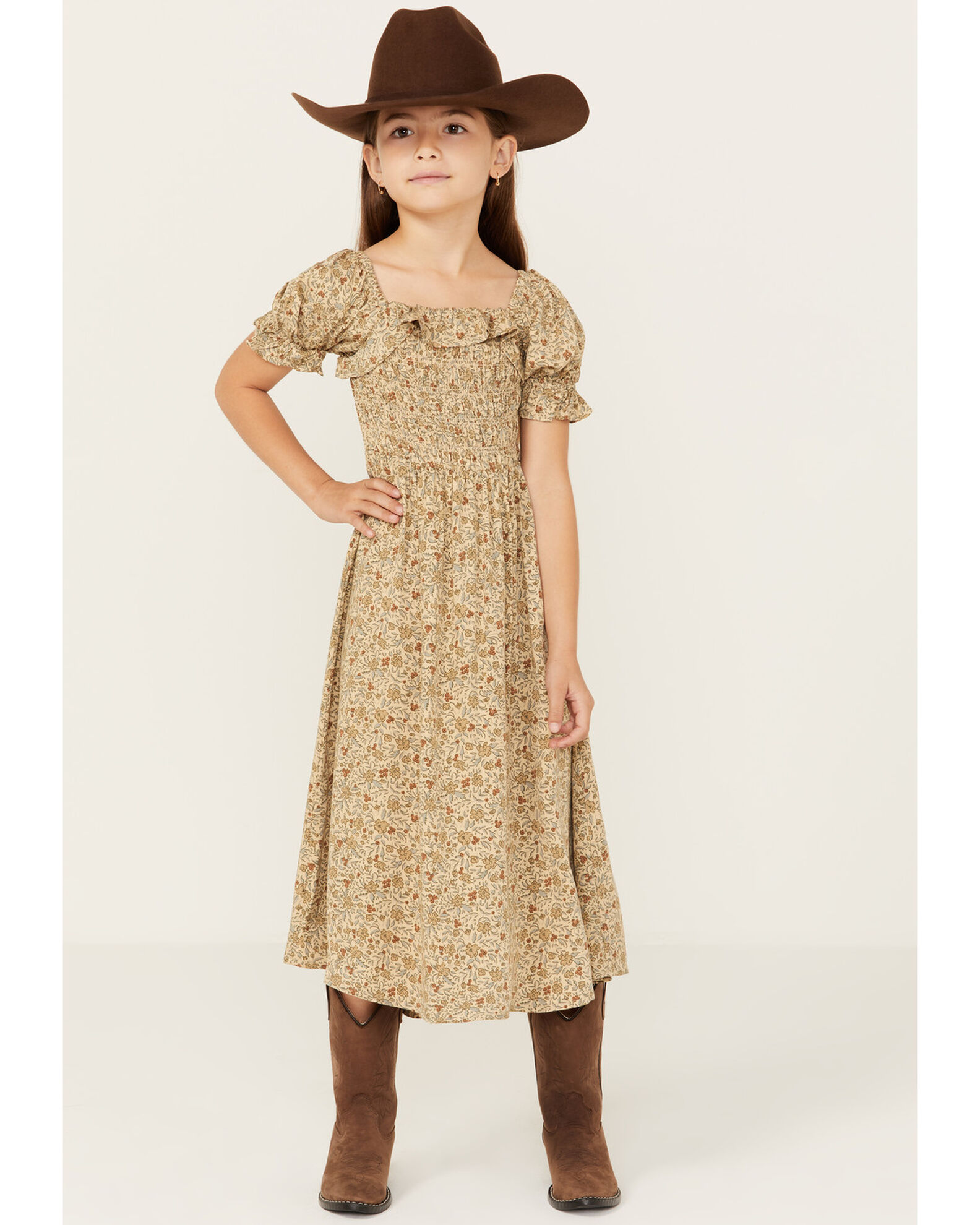 Rylee Cru Girls Golden Garden Print Dress Sheplers