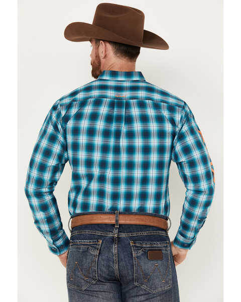Image #4 - Ariat Men's Pro Series Team Sean Fitted Western Shirt, Teal, hi-res