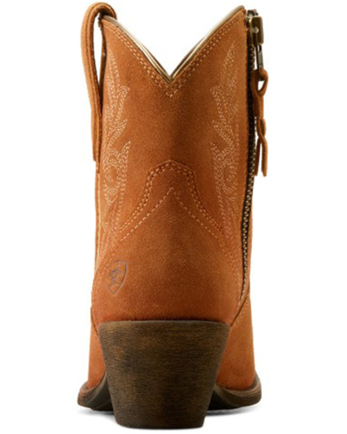 Image #3 - Ariat Women's Harlan Suede Western Booties - Round Toe, Brown, hi-res