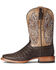Image #2 - Ariat Men's Denton Exotic Caiman Belly Skin Western Boots - Broad Square Toe, Brown, hi-res