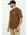 Carhartt Men's Loose Fit Heavyweight Logo Pocket Work T-Shirt, Brown, hi-res