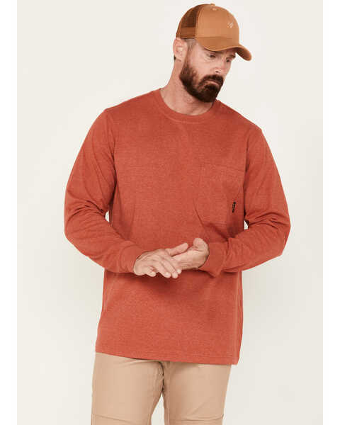 Image #1 - Hawx Men's Forge Long Sleeve Work T-Shirt, Medium Red, hi-res