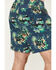 Image #4 - Cinch Men's Tractor Floral Print Stretch Board Shorts, Teal, hi-res
