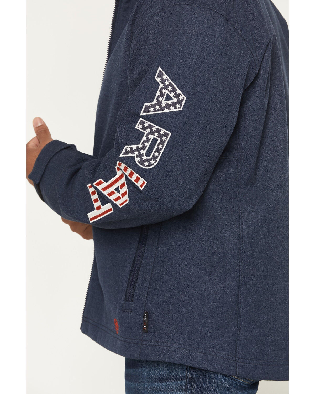 Image #3 - Ariat Men's FR Team Logo Softshell Jacket, Navy, hi-res