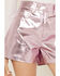 Image #2 - BLANKNYC Women's High Rise Metallic Shorts, Pink, hi-res