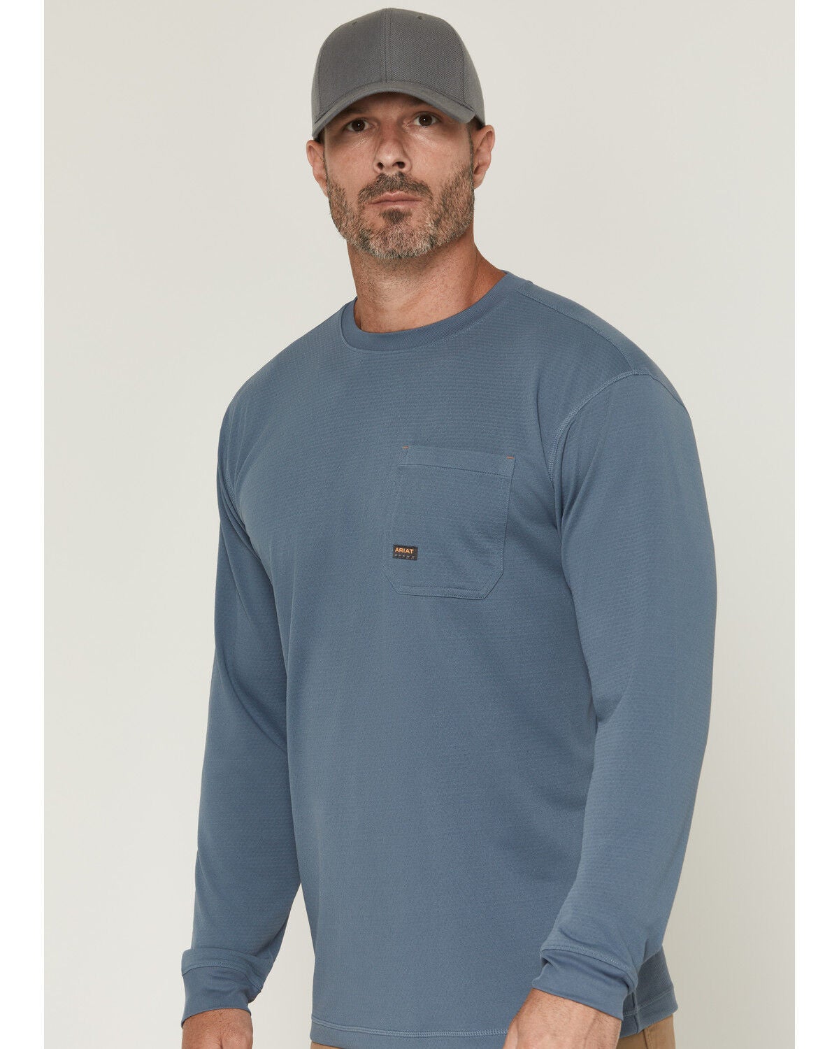 Image #2 - Ariat Men's Rebar Heat Fighter Long Sleeve Work Shirt, Blue, hi-res