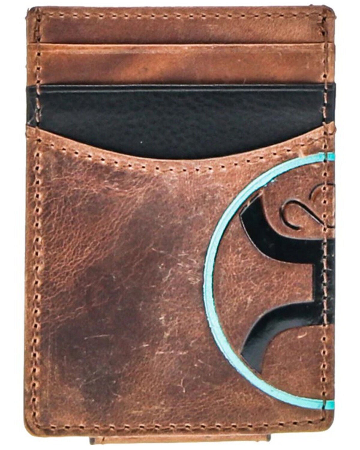 Image #1 - Hooey Men's Hooey 2.0 Embossed Money Clip Wallet, Brown, hi-res