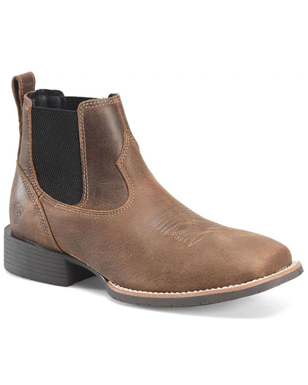 Double H Men's Dorton Chelsea Boots - Broad Square Toe, Brown, hi-res
