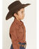 Image #2 - Wrangler 20X Boys' Paisley Print Long Sleeve Snap Stretch Western Shirt, Brown, hi-res