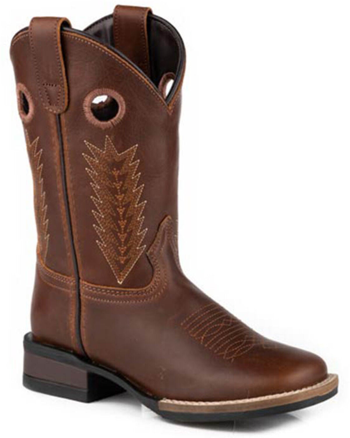 Image #1 - Roper Boys' James Western Boots - Broad Square Toe, Tan, hi-res