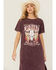 Image #2 - Rock & Roll Denim Women's Graphic Short Sleeve Maxi Dress, Purple, hi-res