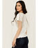 Image #4 - Blue B Women's Fringe Shoulder Tee, White, hi-res