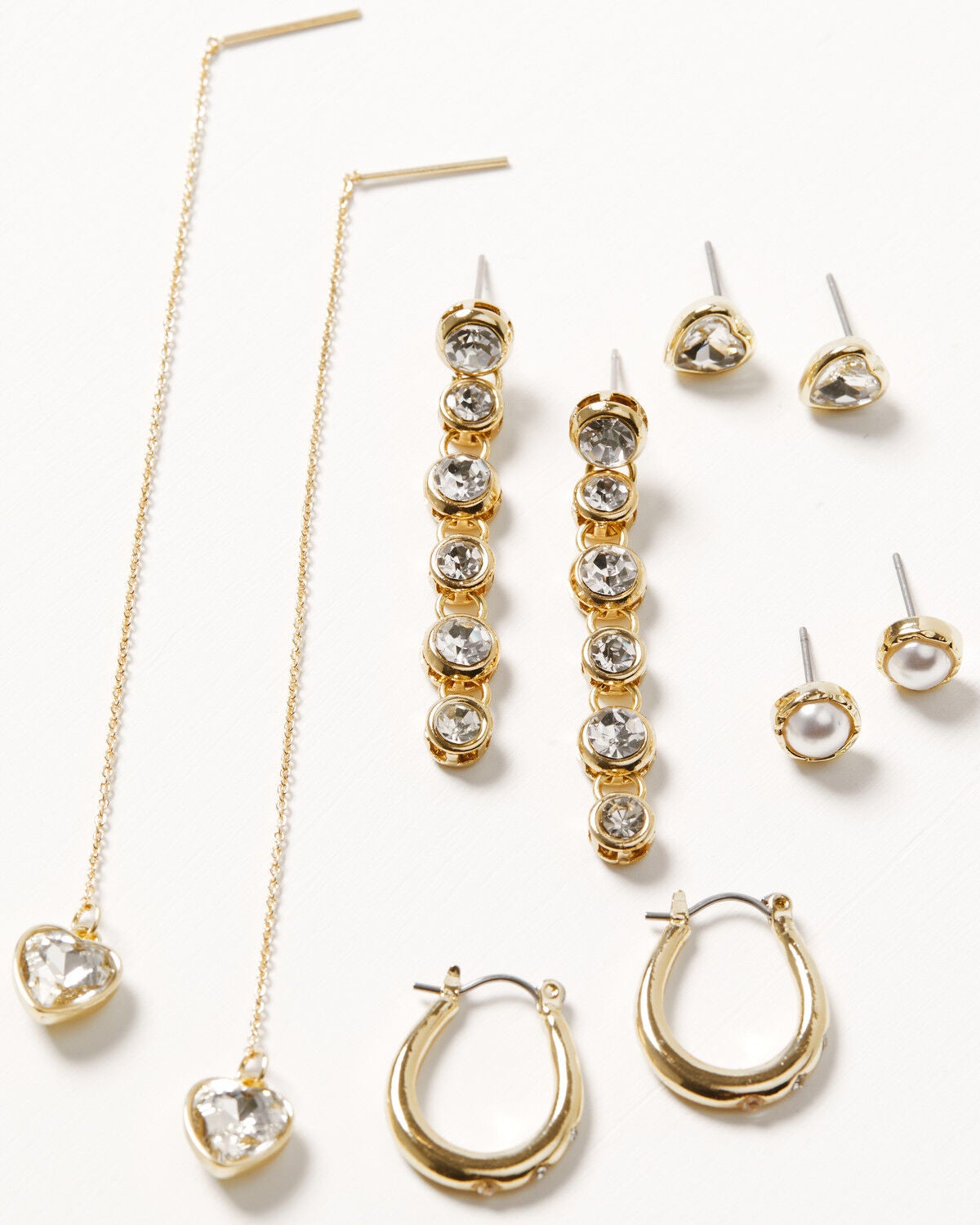 Image #1 - Shyanne Women's Western Muse Rhinestone Earring Set - 5 Piece, Gold, hi-res