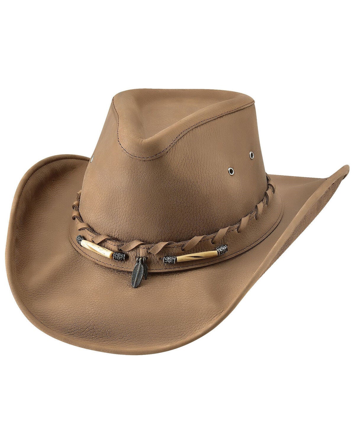 Image #1 - Bullhide Men's Briscoe Top Grain Leather Western Hat, Camel, hi-res