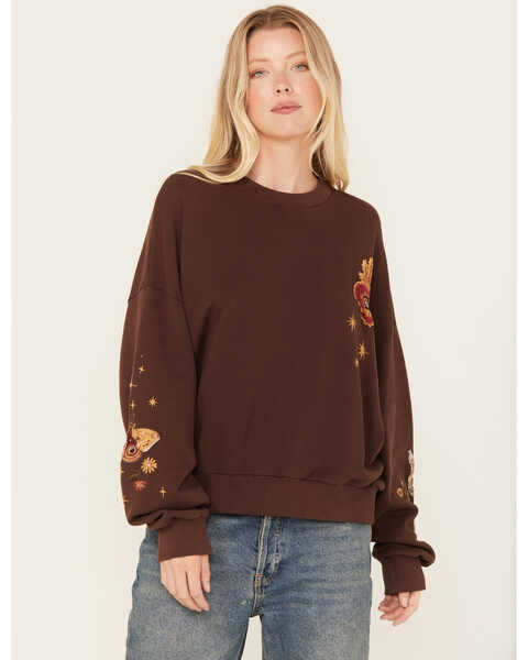 Image #1 - Driftwood Women's Teddy Hallucination Pullover , Brown, hi-res