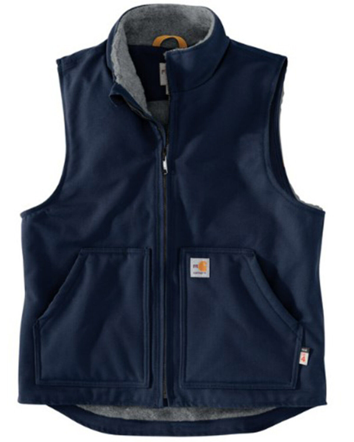 Image #1 - Carhartt Men's FR Duck Sherpa Lined Work Vest - Big & Tall, Navy, hi-res
