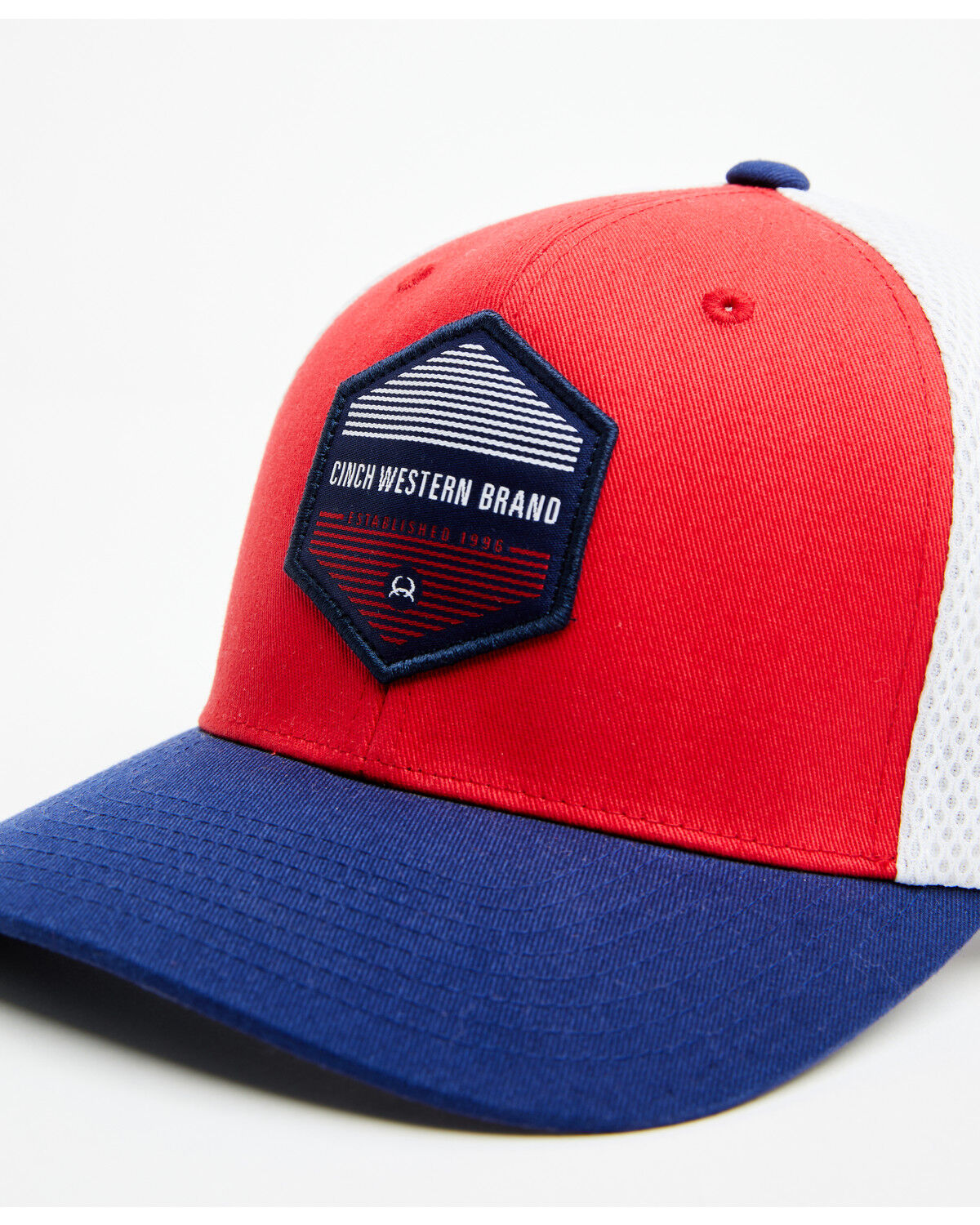 Image #2 - Cinch Men's Americana Patch Ball Cap, Red/white/blue, hi-res