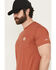 Image #2 - Carhartt Men's Force Relaxed Midweight Logo Pocket Short Sleeve Work T-Shirt, Red, hi-res
