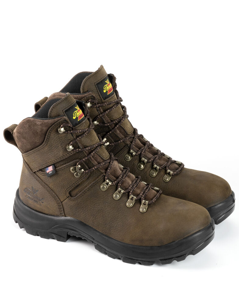 Thorogood Men's Brown American Union Waterproof Work Boots - Steel Toe, Brown, hi-res