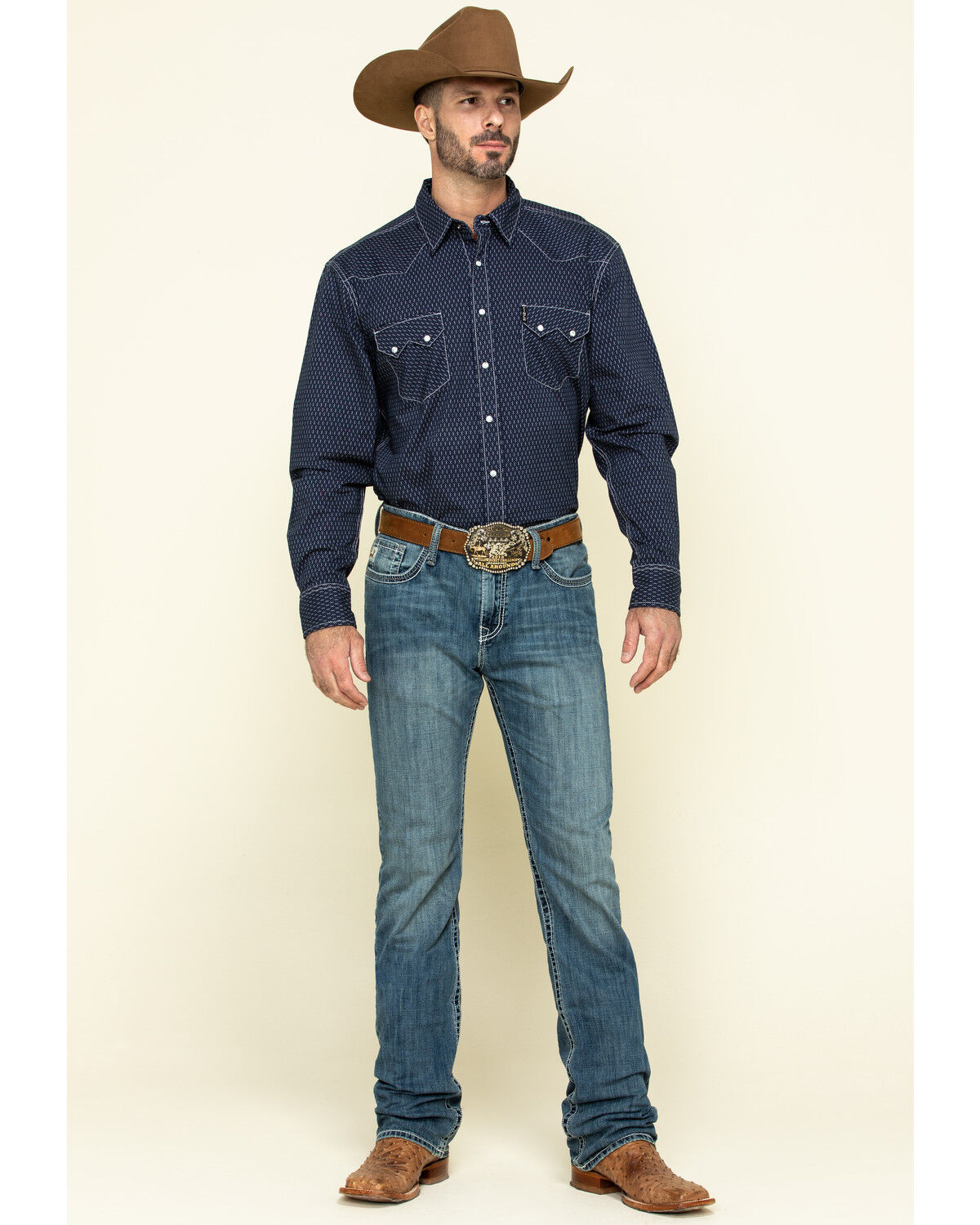 Image #6 - Cinch Men's Ian Med Stonewash Mid Slim Bootcut Jeans , , hi-res