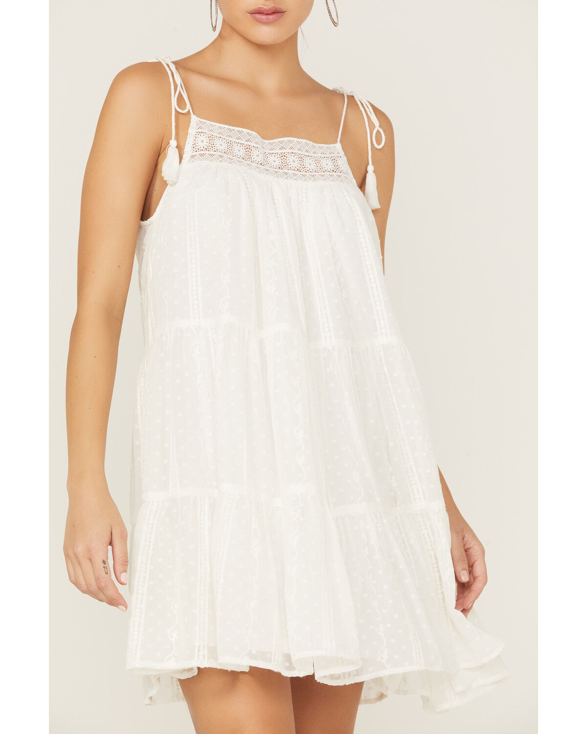 Image #2 - Flying Tomato Women's Crochet Tiered Swiss Dot Dress, , hi-res