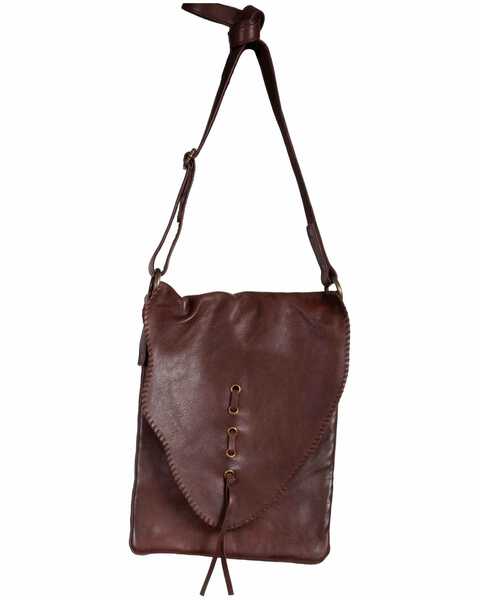 Image #1 - Scully Women's Whipstitch Crossbody Bag , Chocolate, hi-res