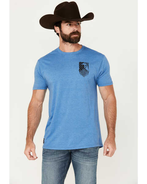 Image #2 - Howitzer Men's Eagle Flag Short Sleeve T-Shirt, Blue, hi-res