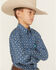 Image #2 - Cinch Boys' Geo Print Long Sleeve Button-Down Western Shirt, Royal Blue, hi-res