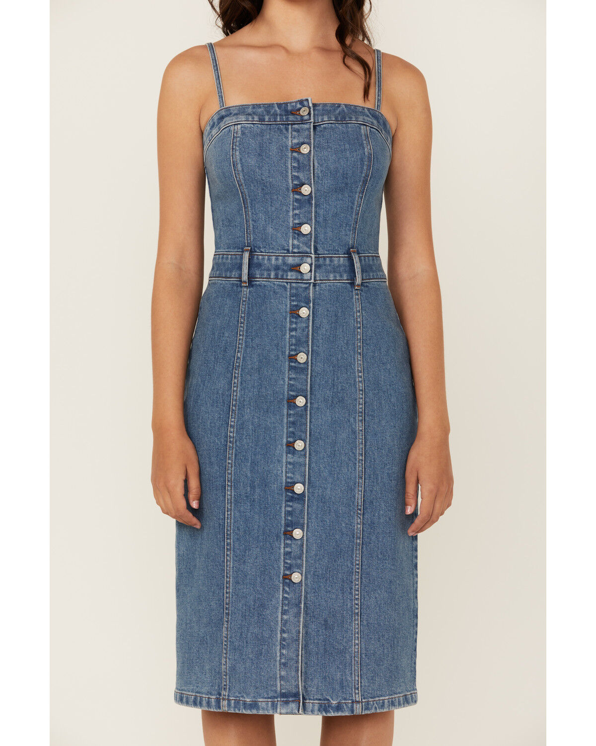 Image #3 - Levi's Women's Denim Bustier Midi Dress, Medium Wash, hi-res