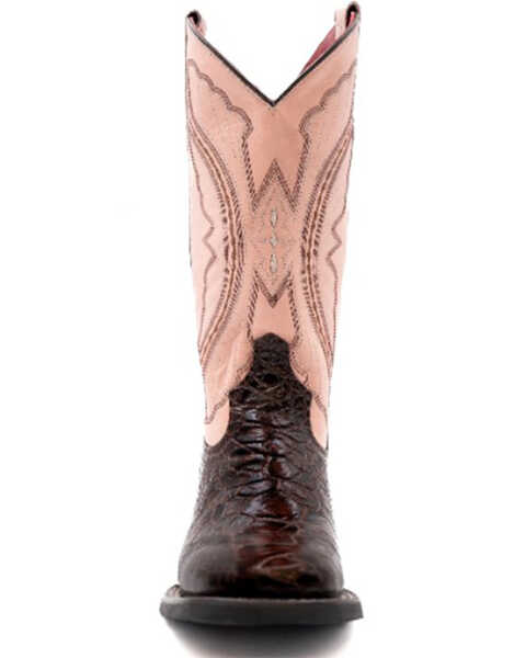 Image #4 - Ferrini Women's Kai Western Boots - Broad Square Toe , Chocolate, hi-res