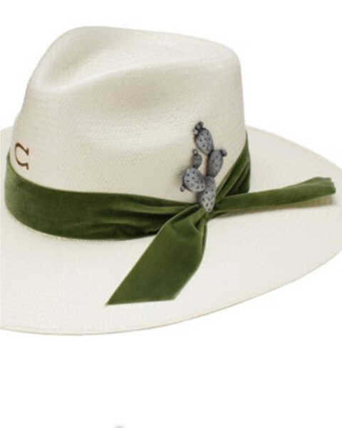 Charlie 1 Horse Women's Hard To Handle 10X Shantung Straw Cowboy Hat , Natural, hi-res
