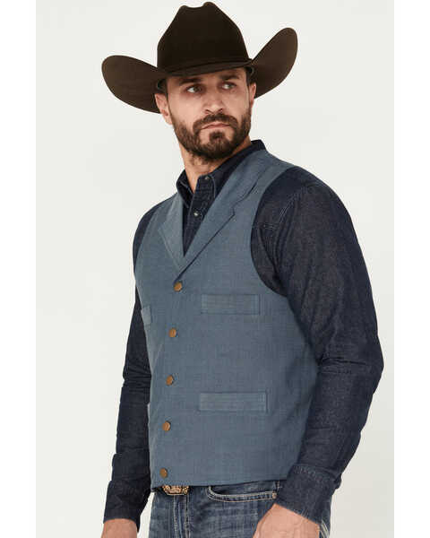 Image #2 - Scully Men's Ranchwear Vest, Blue, hi-res