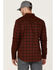 Image #4 - Cody James Men's FR Plaid Print Long Sleeve Snap Work Shirt - Tall, Dark Red, hi-res