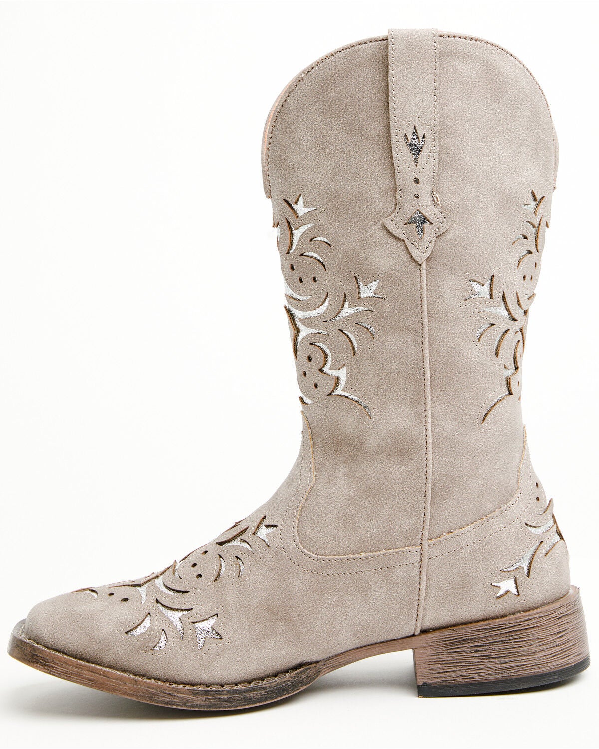 Image #3 - Roper Women's Kennedy Performance Western Boots - Broad Square Toe, Grey, hi-res