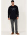 Image #2 - Hawx Men's FR Flag Logo Graphic Long Sleeve Work T-Shirt , Navy, hi-res