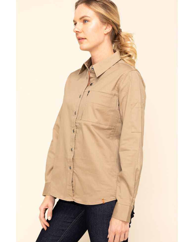 Wrangler Riggs Women's Taupe Long Sleeve Work Shirt | Sheplers