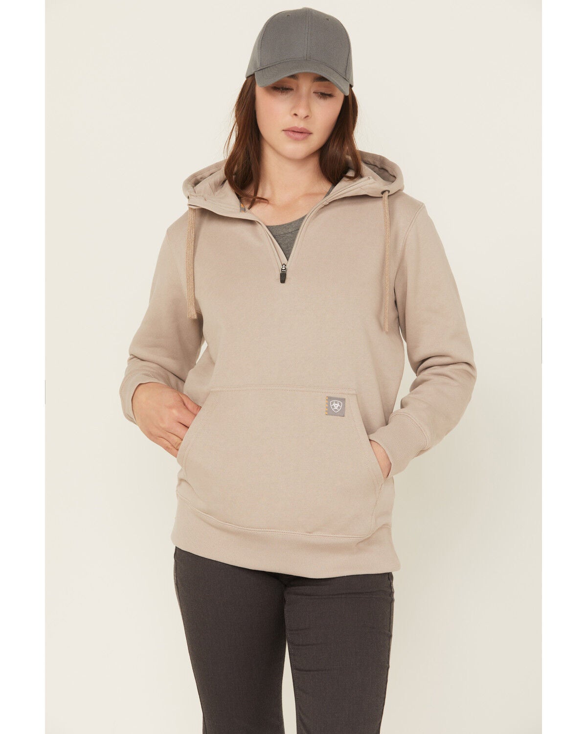 Image #1 - Ariat Women's Rebar Skill Set 1/2 Zip Pullover, Brown, hi-res