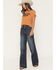 Image #1 - Ariat Women's Dark Wash Ultra High Rise Jill Wide Leg Stretch Denim Jeans, Dark Wash, hi-res