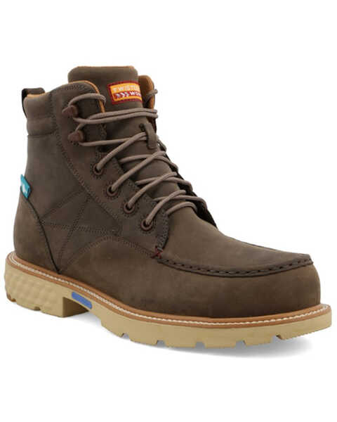 Twisted X Men's Shitake 6" Lace-Up Waterproof Work Boots - Composite Toe, Cream, hi-res