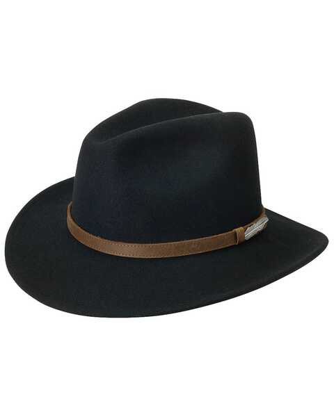 Black Creek Men's Crushable Felt Western Fashion Hat, Black, hi-res