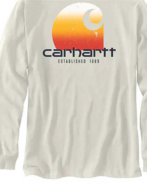 Carhartt Men's Relaxed Fit Heavyweight Long Sleeve Graphic Work T-Shirt, Taupe, hi-res