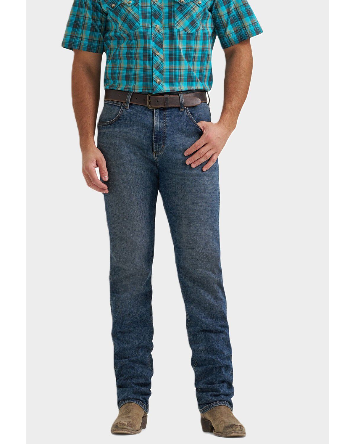 Image #2 - Wrangler Retro Men's 88MWZ Whiskey Dark Wash Slim Straight Stretch Denim Jeans, Dark Wash, hi-res