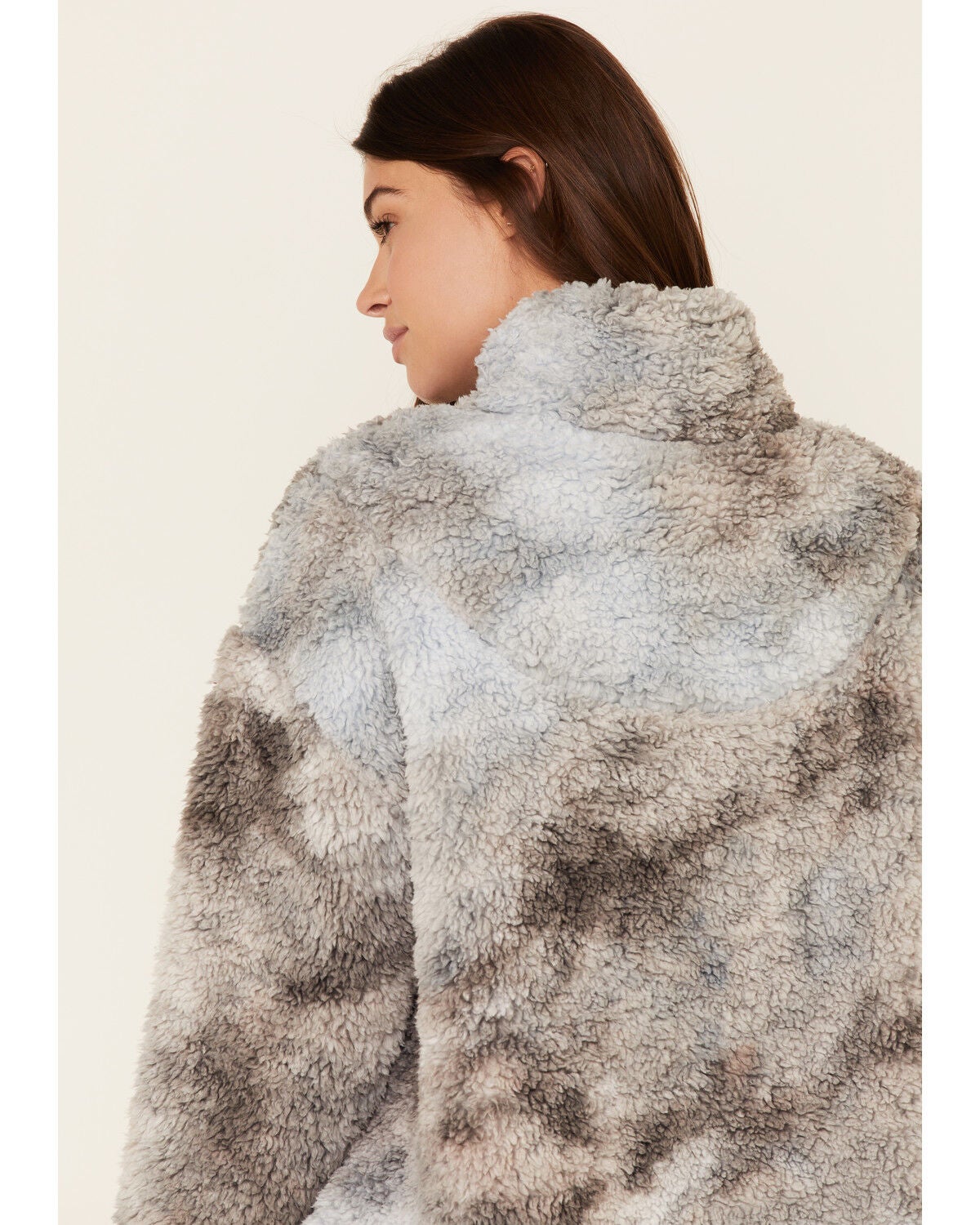 peach love sherpa pullover