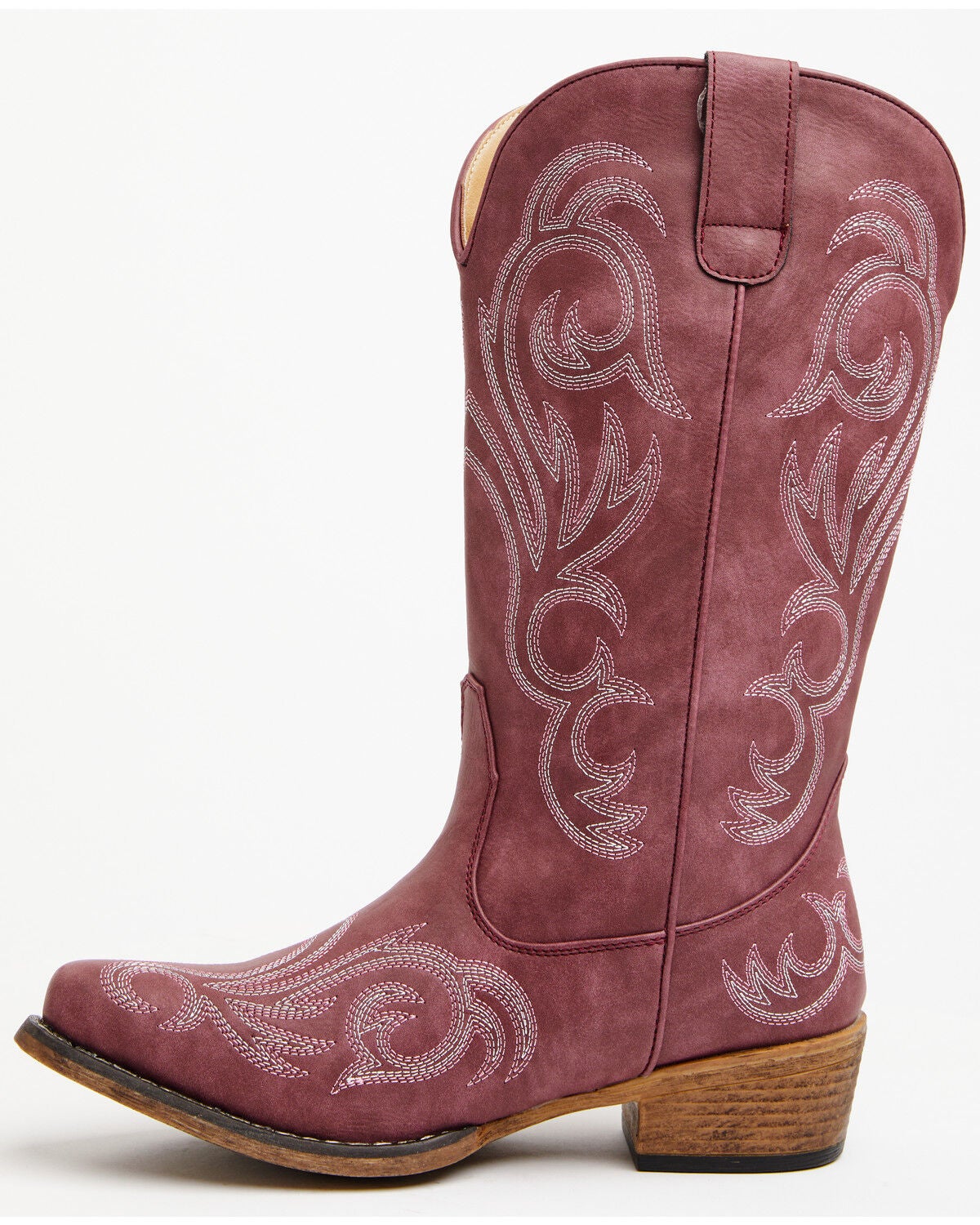 Image #3 - Roper Women's Raspberry Riley Vintage Western Boots - Snip Toe, Red, hi-res