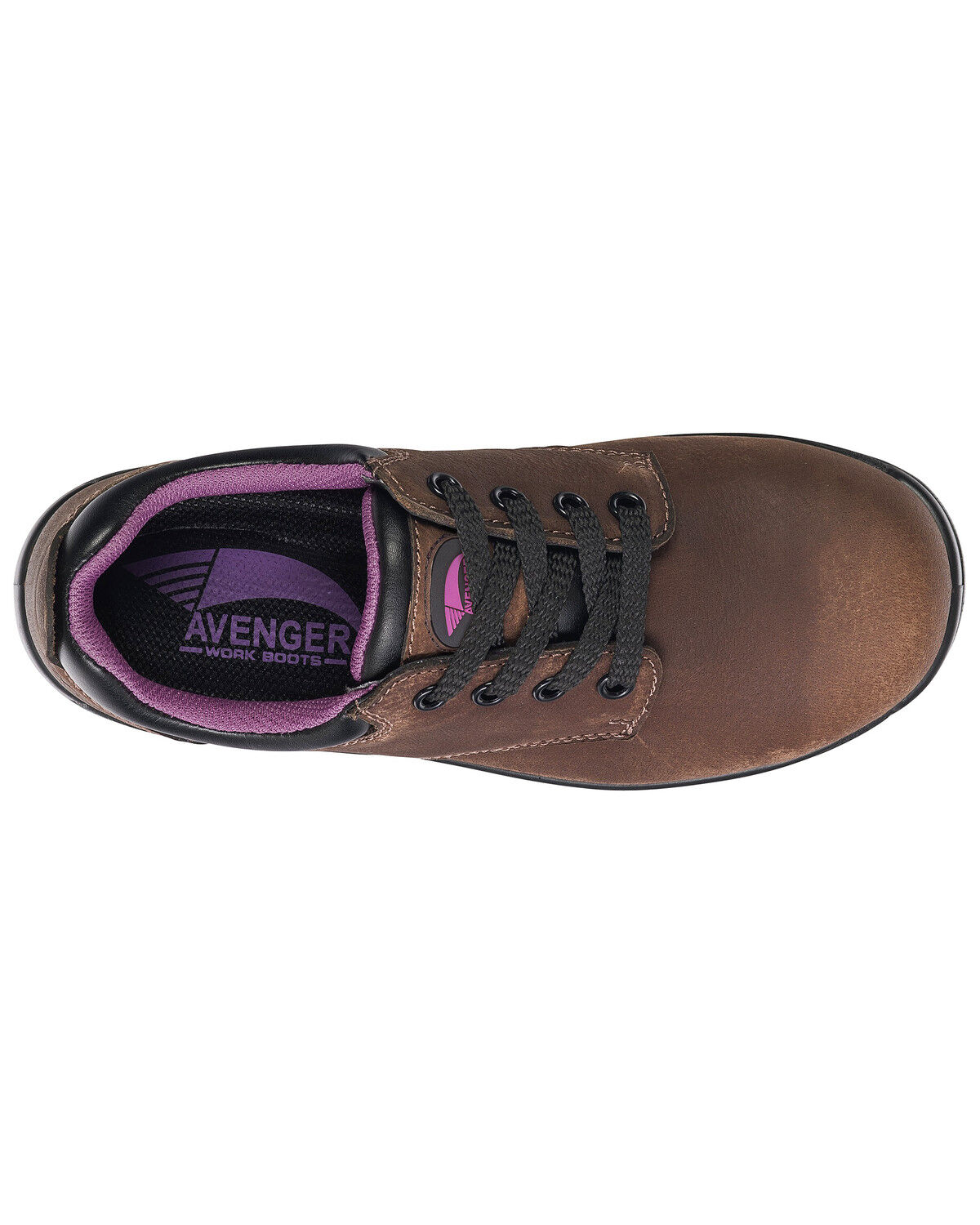 Image #5 - Avenger Women's Waterproof Oxford Work Shoes - Composite Toe, Brown, hi-res