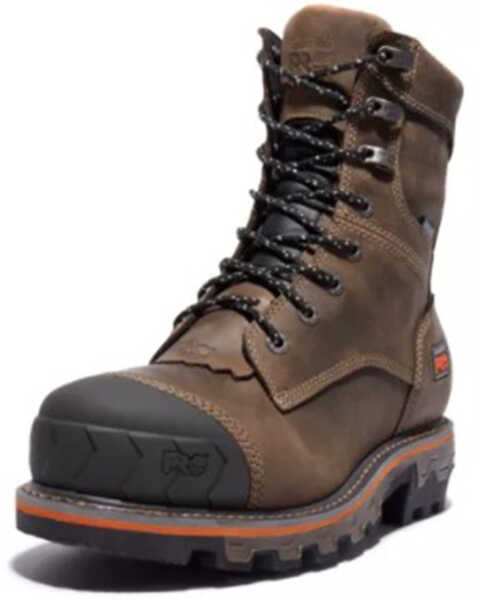Timberland Men's Boondock Waterproof Logger Boots - Nano Composite Toe, Brown, hi-res