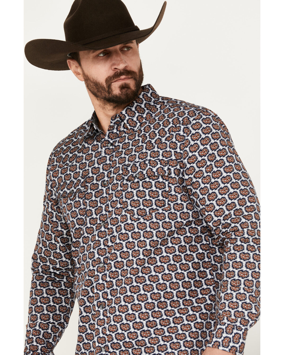 Image #2 - Moonshine Spirit Men's Stepping Stone Long Sleeve Western Snap Shirt, Navy, hi-res