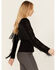 Image #2 - Idyllwind Women's Doris Studded Fringe Long Sleeve Top, Black, hi-res