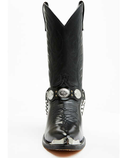 Image #4 - Laredo Men's Concho Harness Western Boots - Medium Toe, Black, hi-res